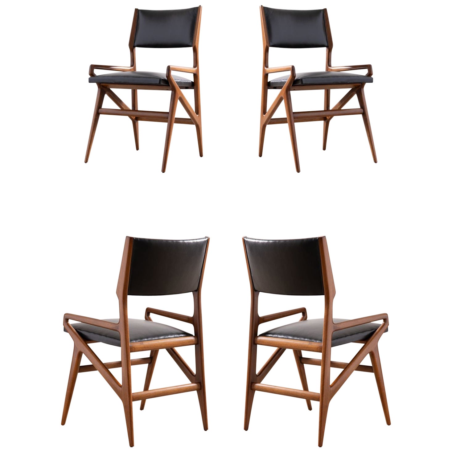 Set of Four Chairs, model 211 by Gio Ponti for Singer & Sons For Sale