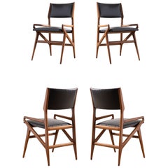 Retro Set of Four Chairs, model 211 by Gio Ponti for Singer & Sons
