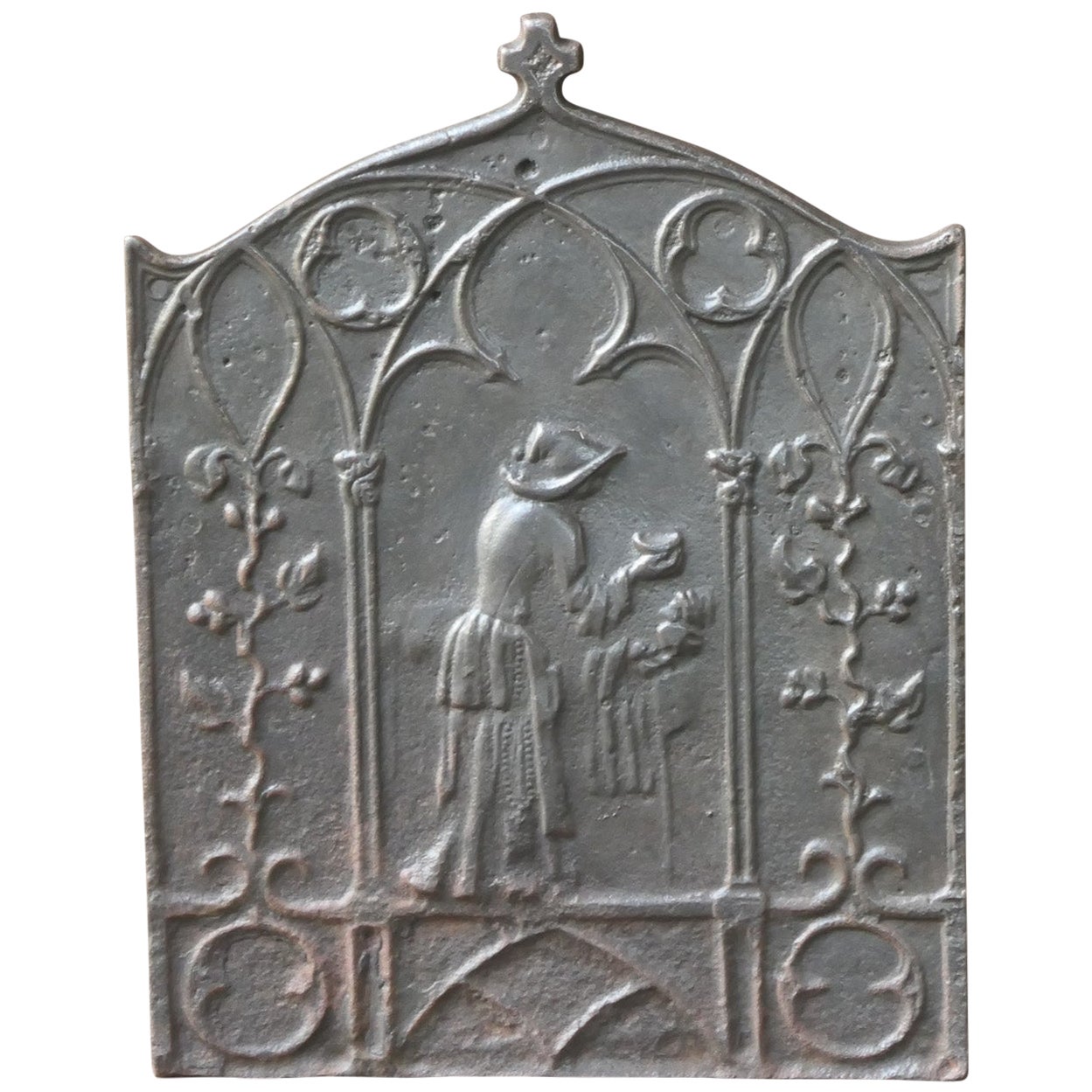 Antiker französischer Napoleon III.-Kaminschirm „Frau“ aus der Zeit Napoleons III., 19. Jahrhundert im Angebot