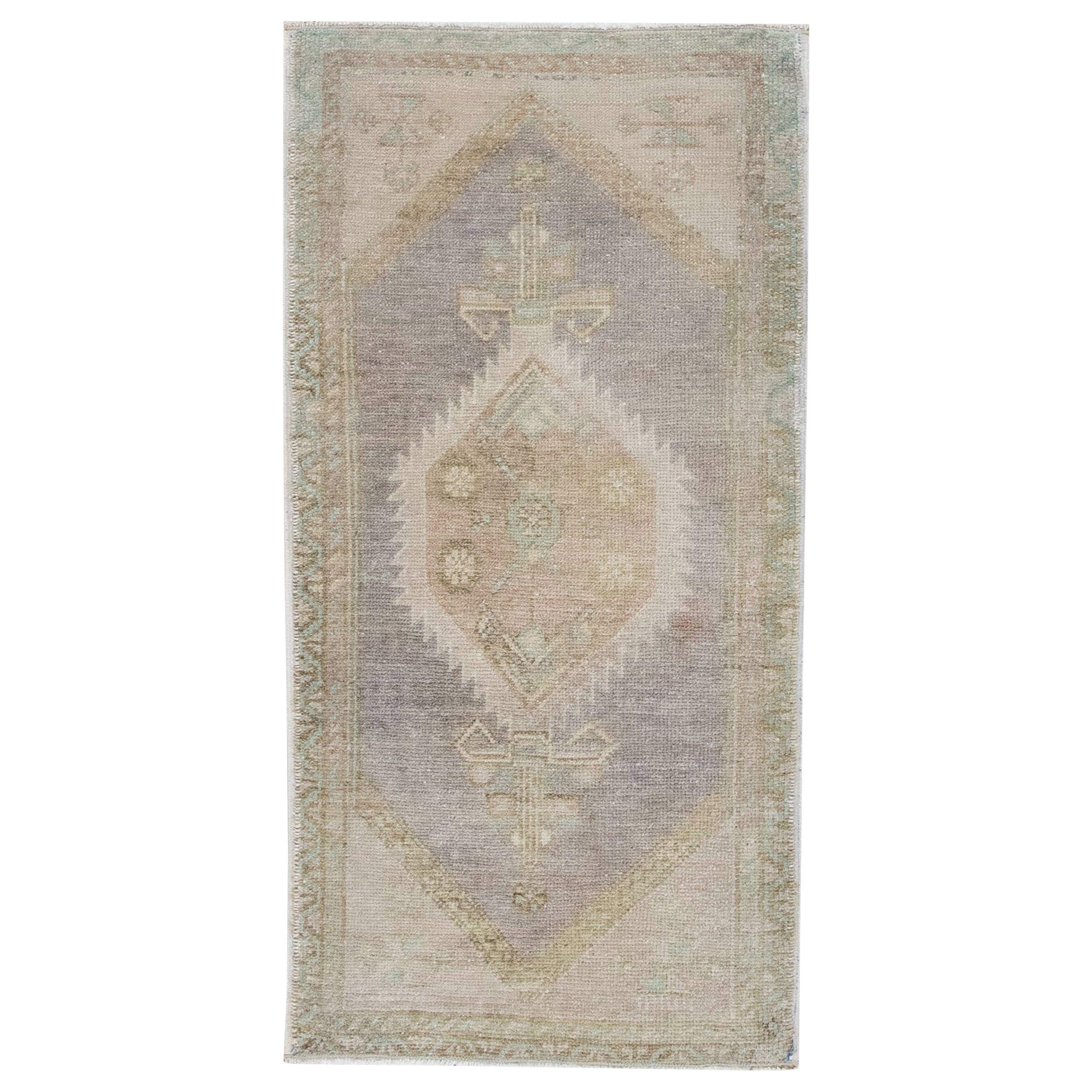 Oriental Hand Knotted Turkish Mini Rug 1'8" x 3'3" #72 For Sale