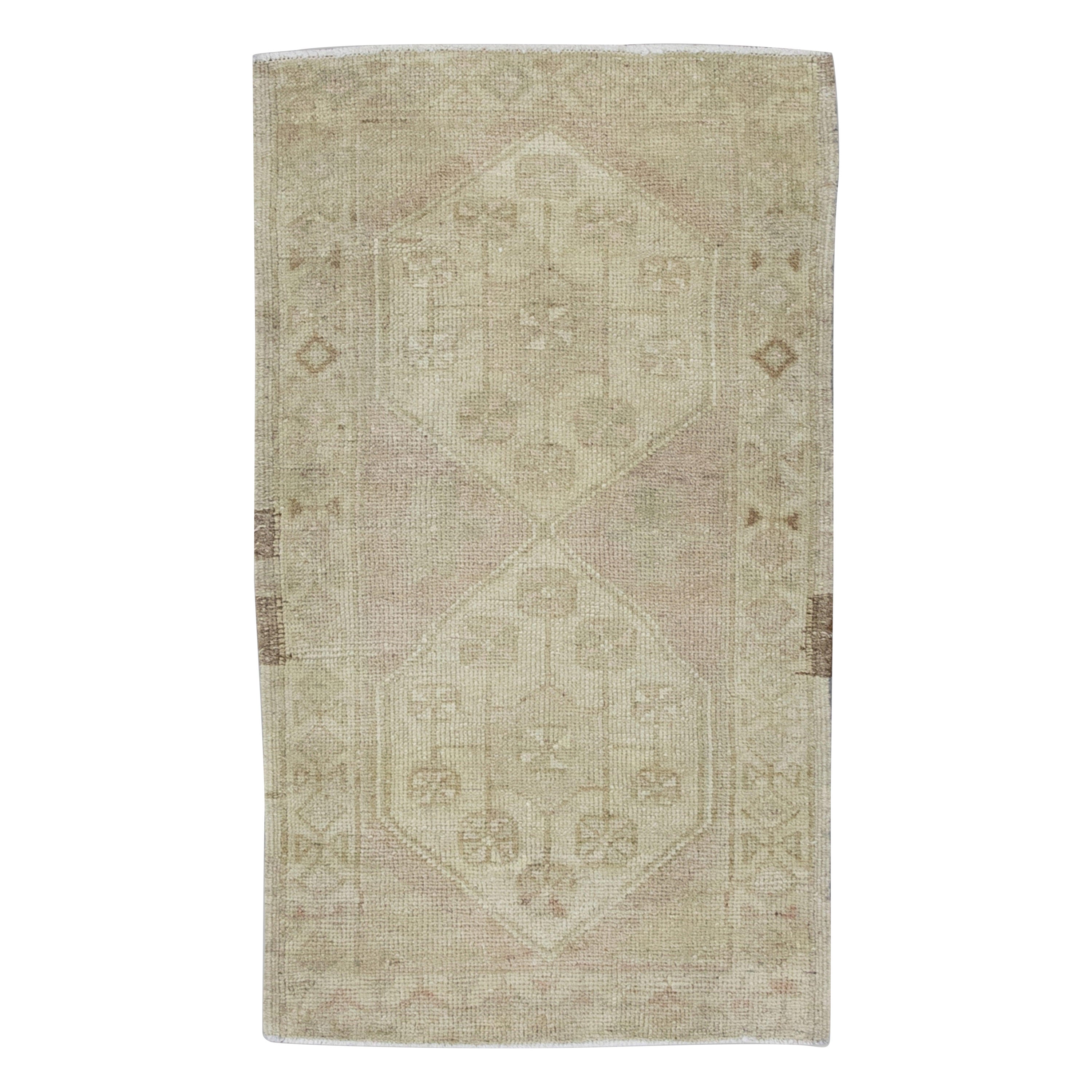 Oriental Hand Knotted Turkish Mini Rug 1'10" x 3'1" #8424 For Sale