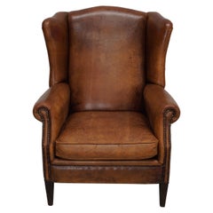 Vintage Dutch Cognac Colored Leather Club Chair