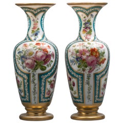 Pair of French Opaline Vases, Baccarat, circa 1840