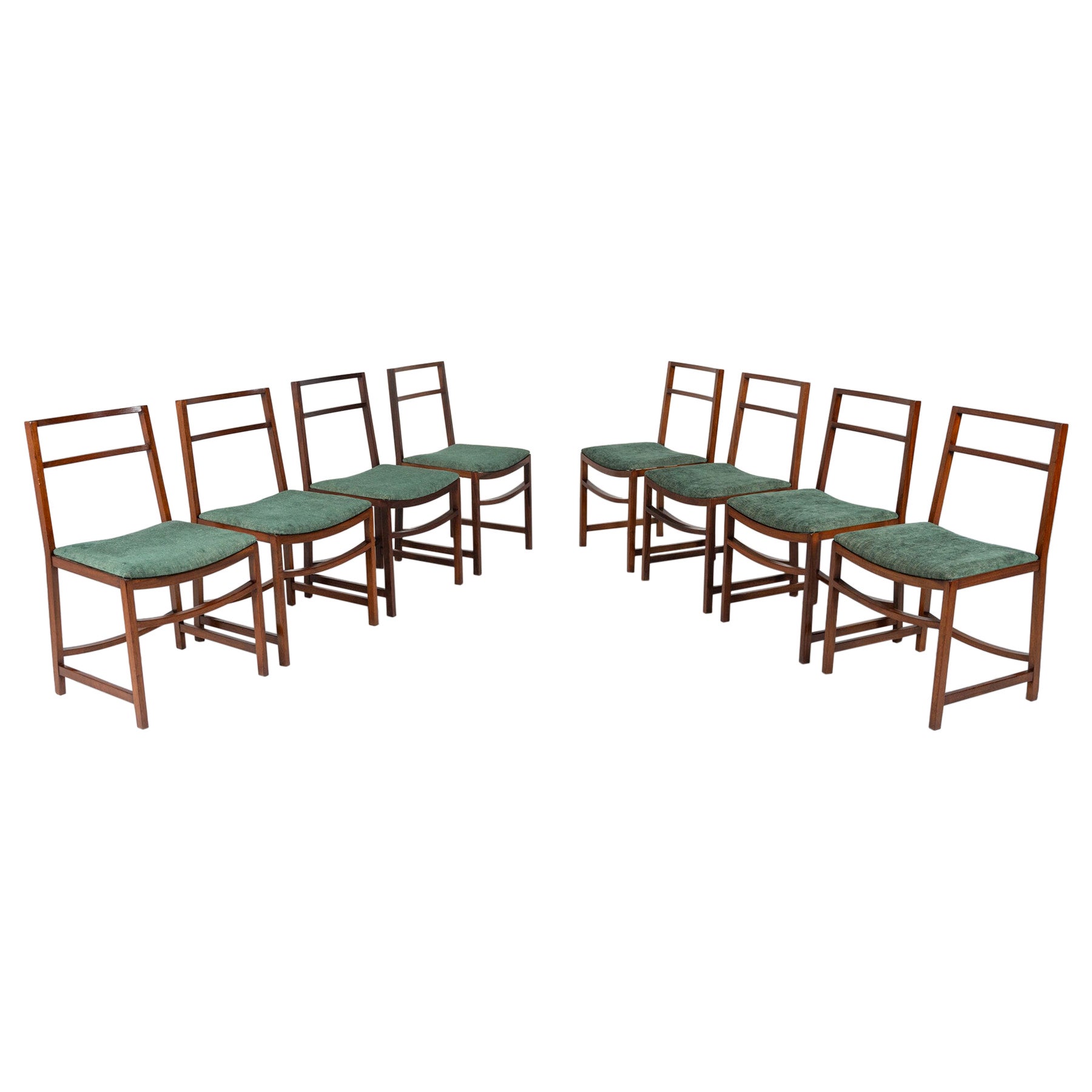 Set of 8 Mid-Century Modern Dining Chairs by Renato Venturi for MIM, 1950s For Sale