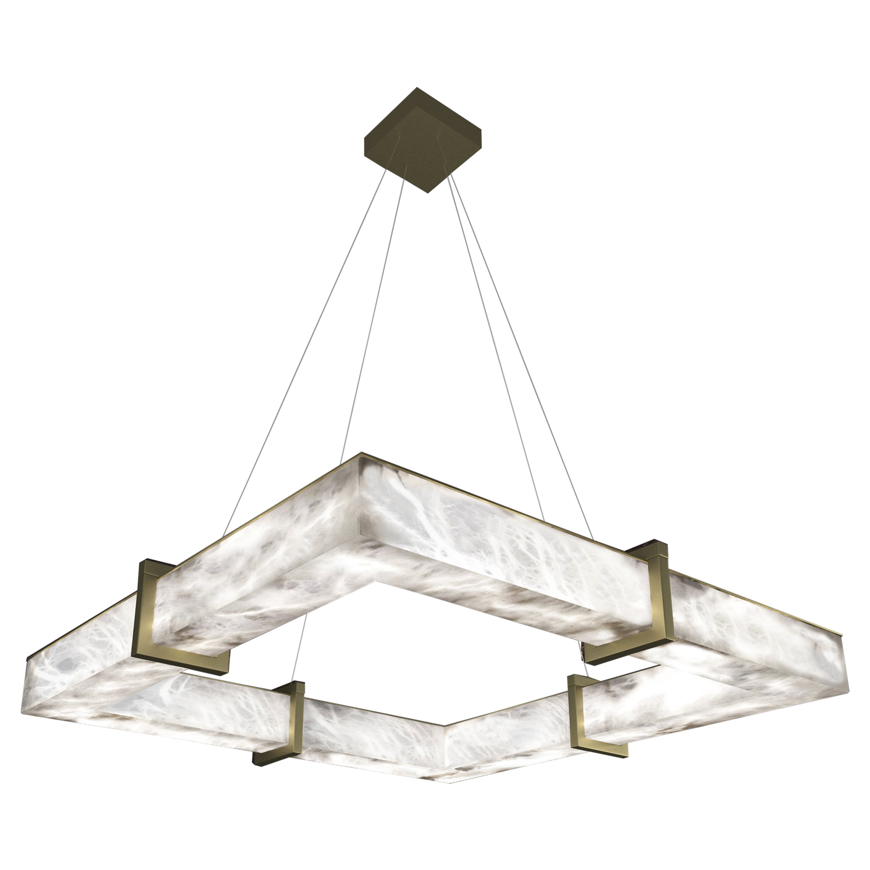 Talassa Brushed Brass Pendant Lamp by Alabastro Italiano