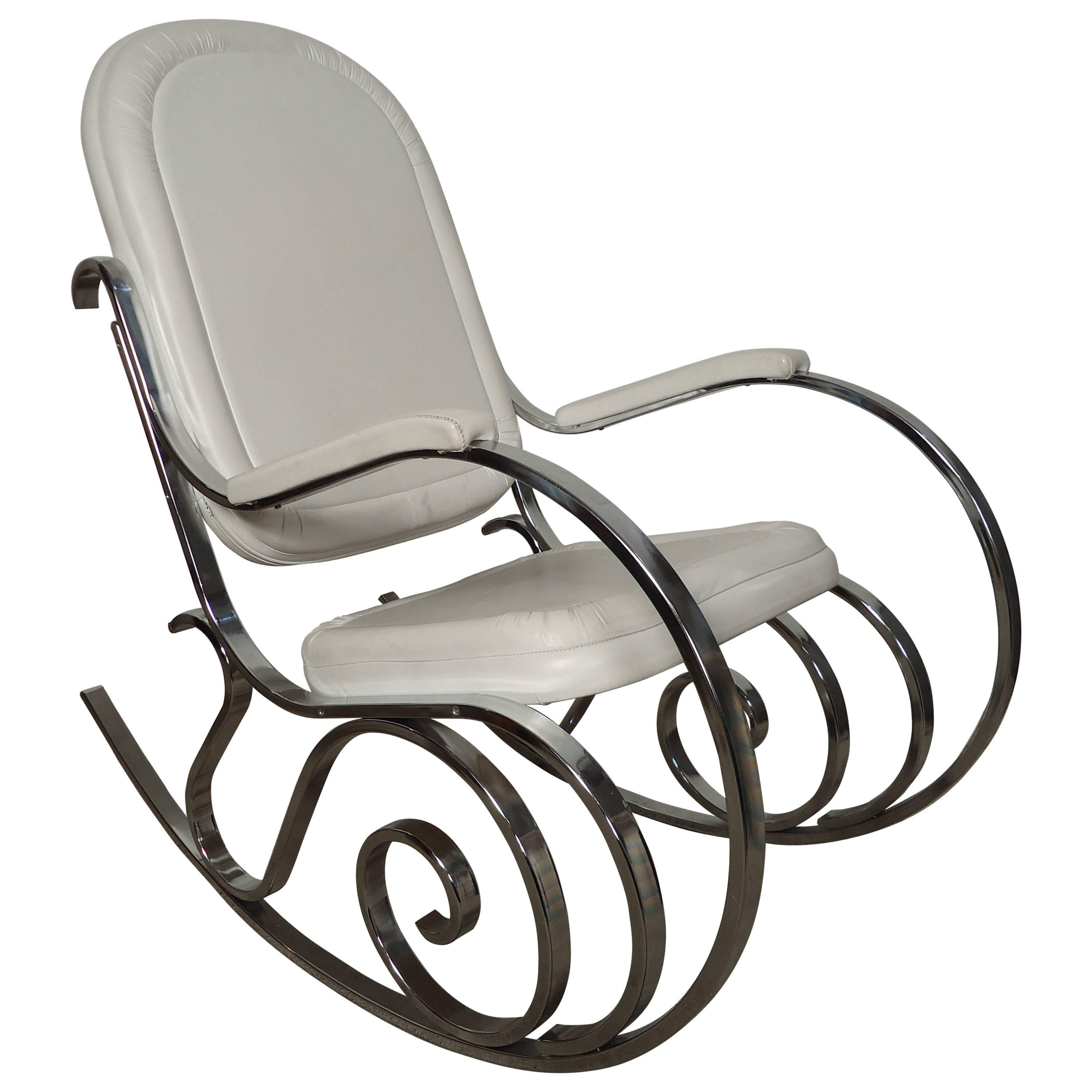 Midcentury Maison Jensen Chrome Rocking Chair