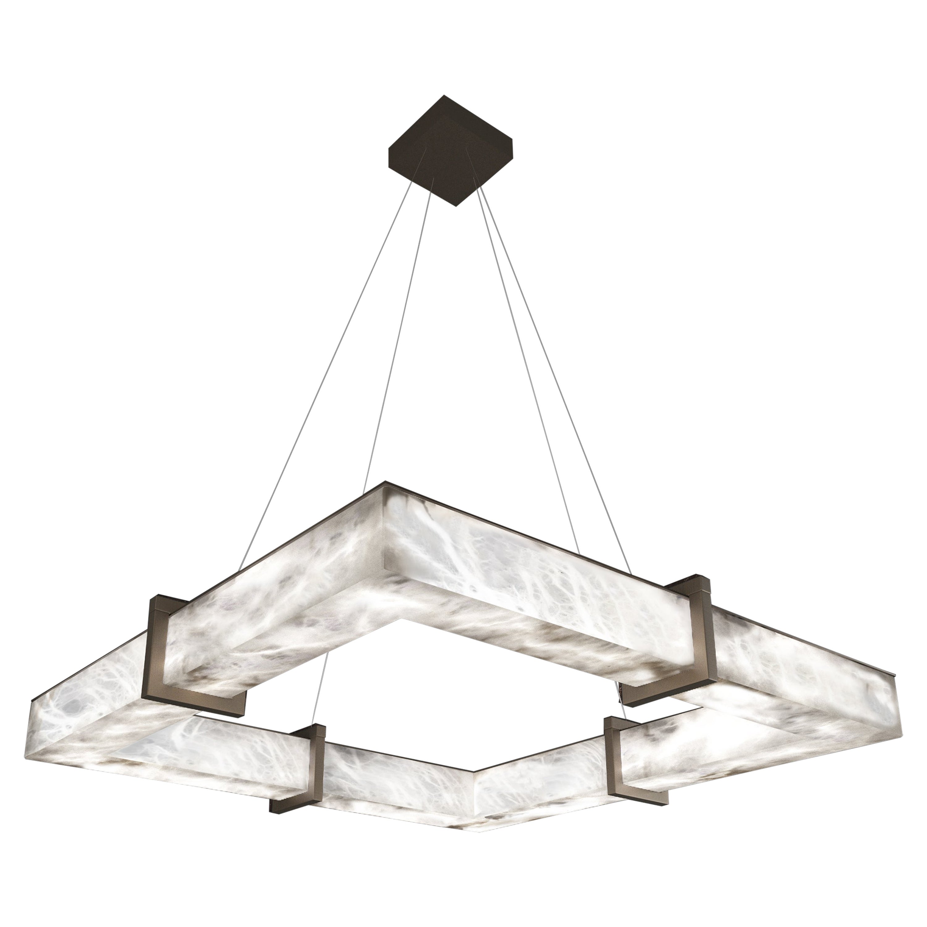 Talassa Brushed Burnished Metal Pendant Lamp by Alabastro Italiano For Sale