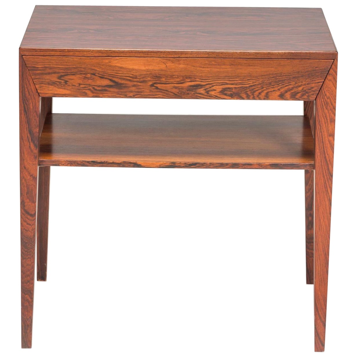 Severin Hansen For Haslev Møbelsnedkeri Rosewood Side Table With Drawer, 1960s For Sale