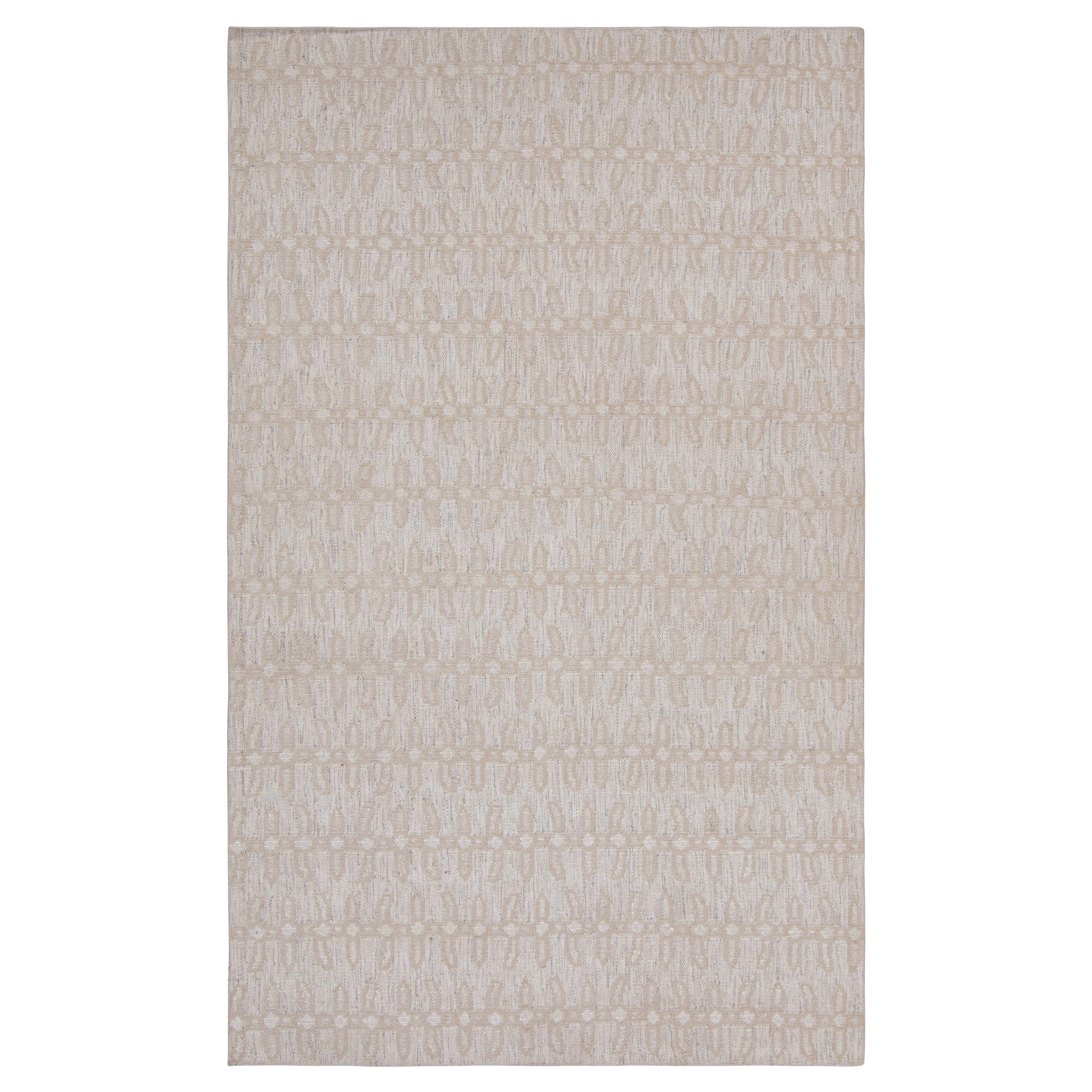 Rug & Kilim’s Scandinavian Style Rug in White with Floral Patterns For Sale