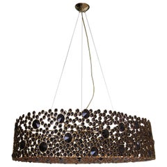 Eternity Oval Black Glass Chandelier