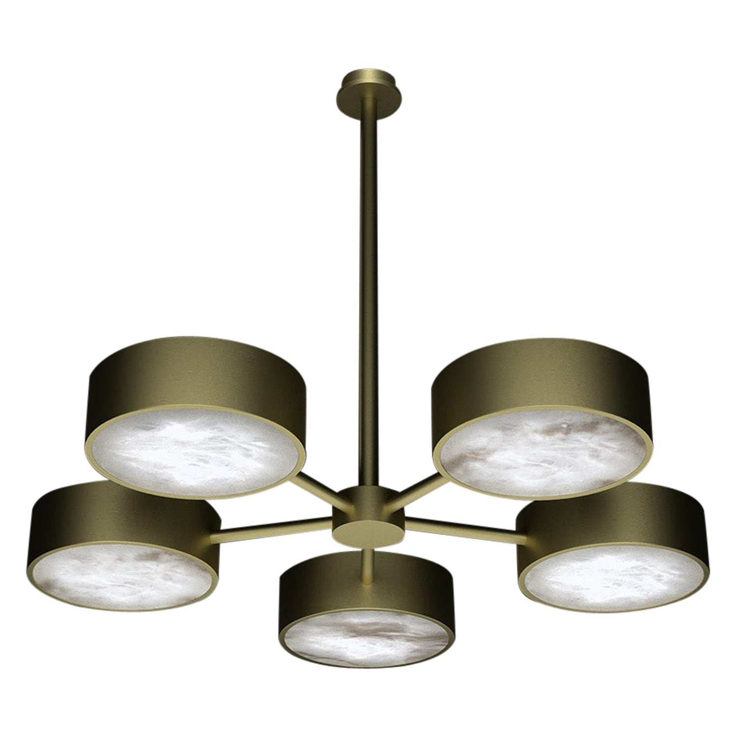 Chaos Brushed Brass Chandelier by Alabastro Italiano For Sale
