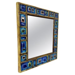 Vintage Mid-Century Modern Ceramic Mirror