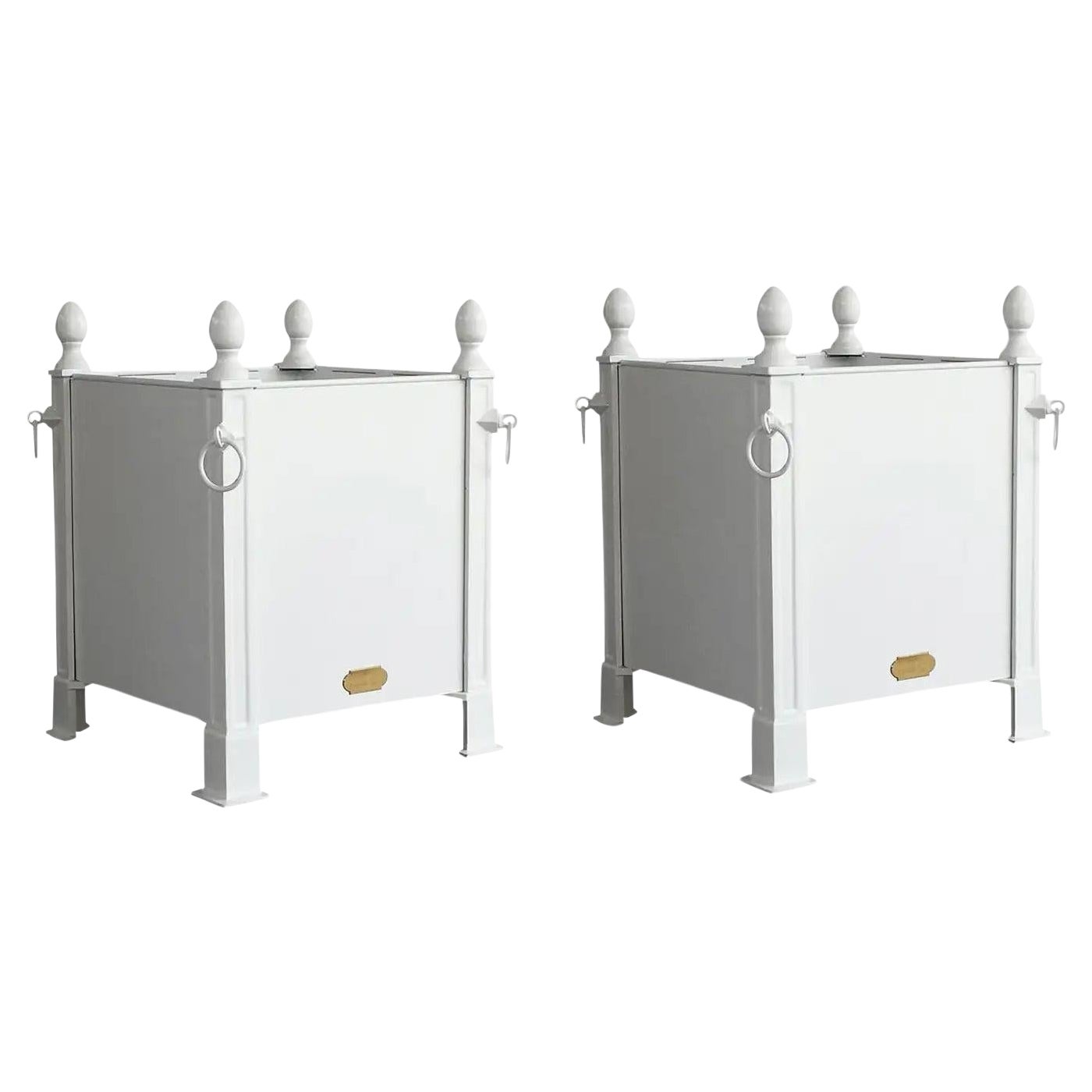 21st Century Pair of White French Orangerie Planters