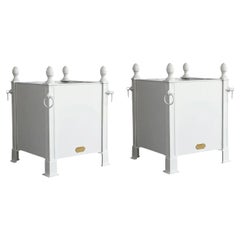 21st Century Pair of White French Orangerie Planters