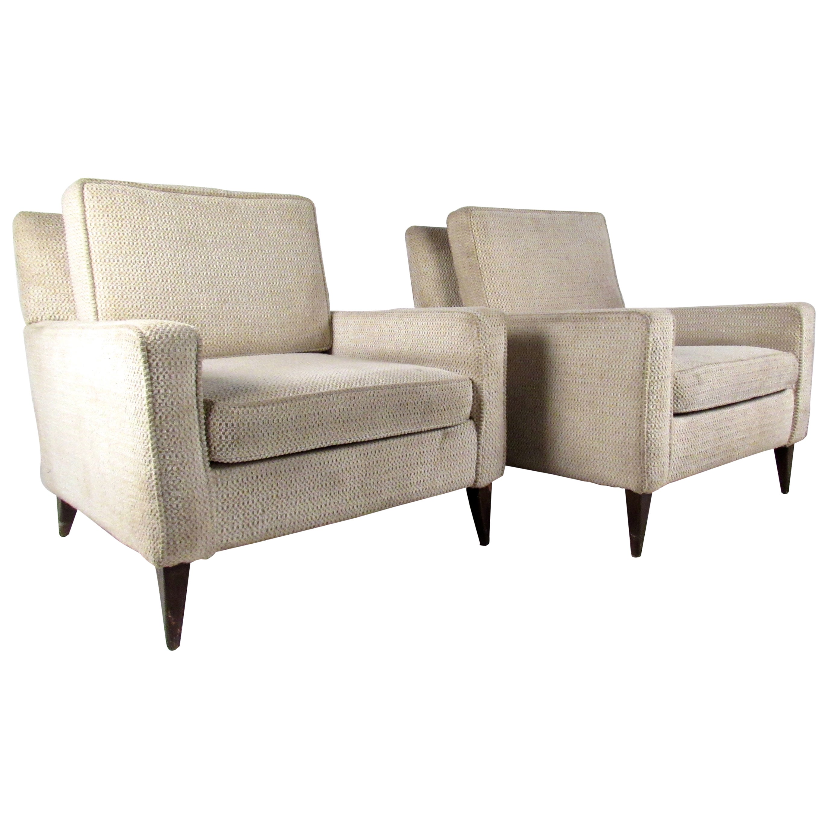 Unique Pair Of Paul Mccobb Style Corduroy Lounge Chairs At 1stdibs