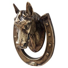 Mid century Brass Horse Door Knocker Italiano 1960s