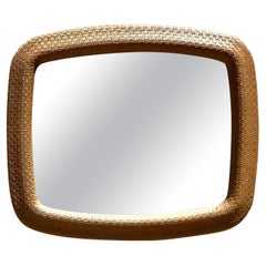 Vintage Coastal Horizontal Woven Rattan Wall Mirror