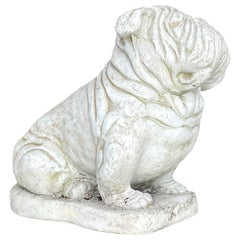 Statua da giardino Bulldog in cemento fuso Vintage By
