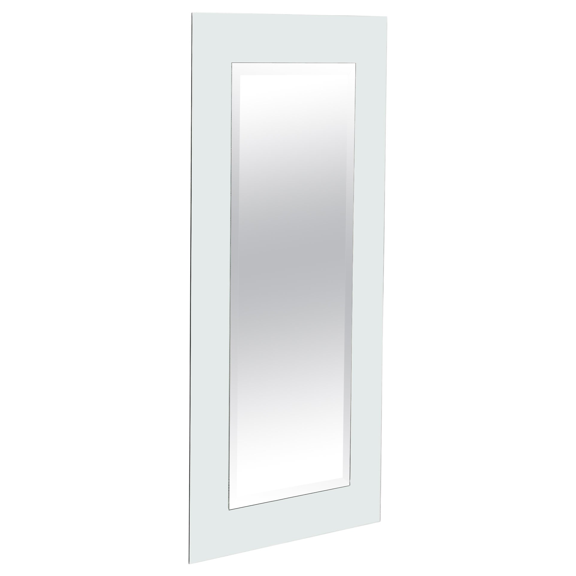 Modernist Custom Two-Tier Rectangular Mirror w/ Beveled Detailing For Sale