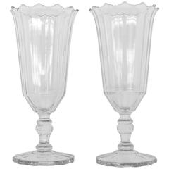 Pair of American Clear Glass Celery Vases, circa 1880