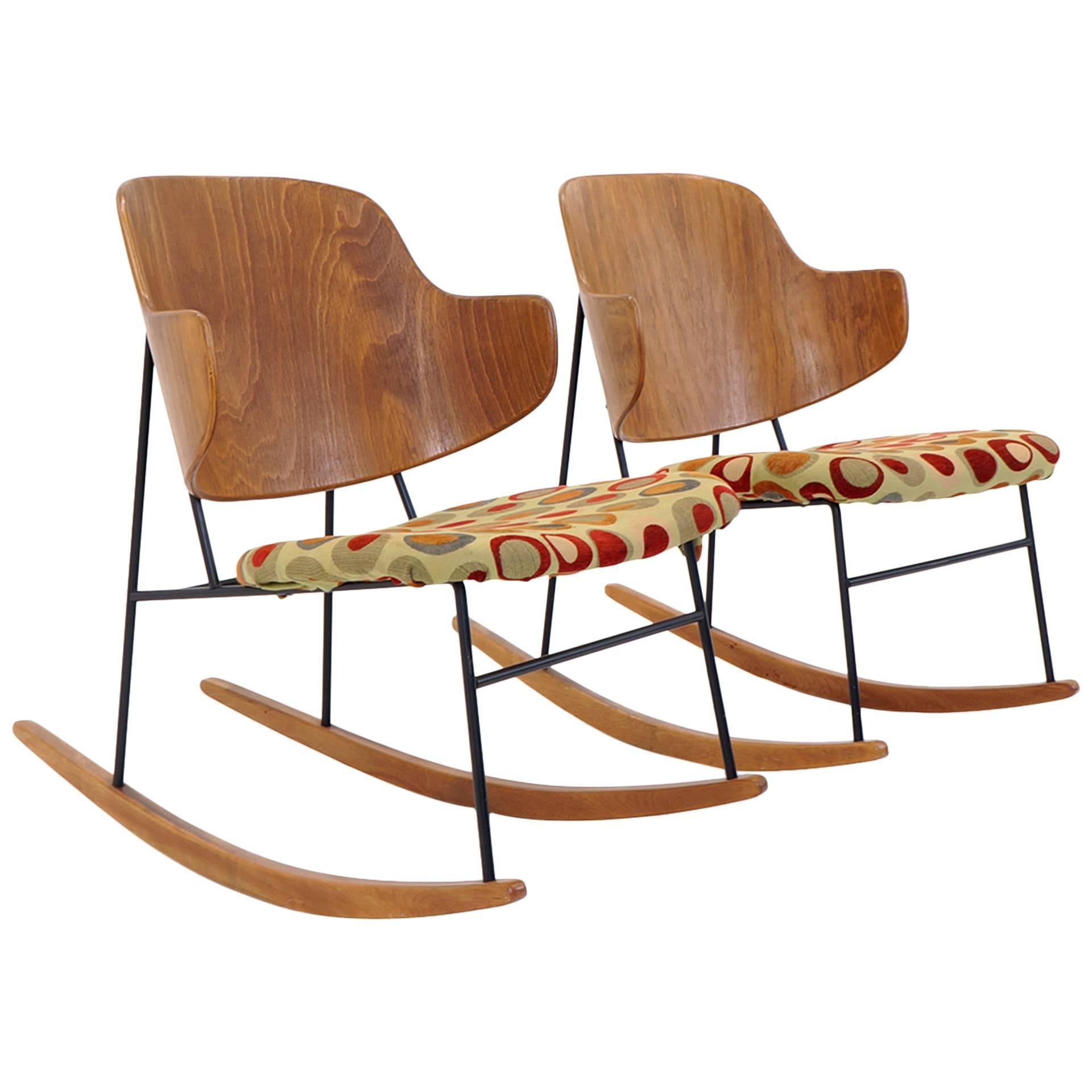 Pair of Kofod-Larsen "Penguin" Rocking Chairs For Sale