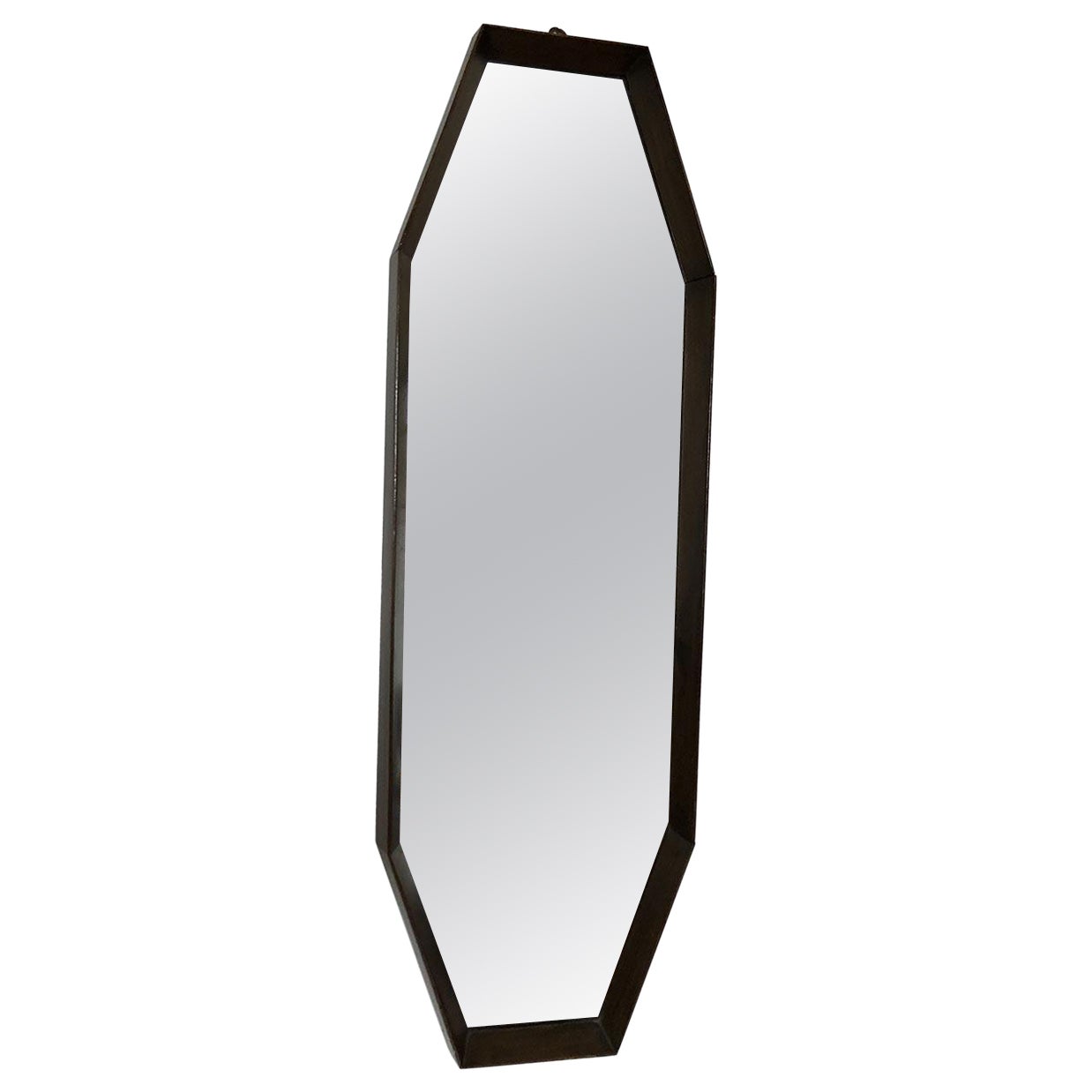 Teak octagonal mirror For Sale
