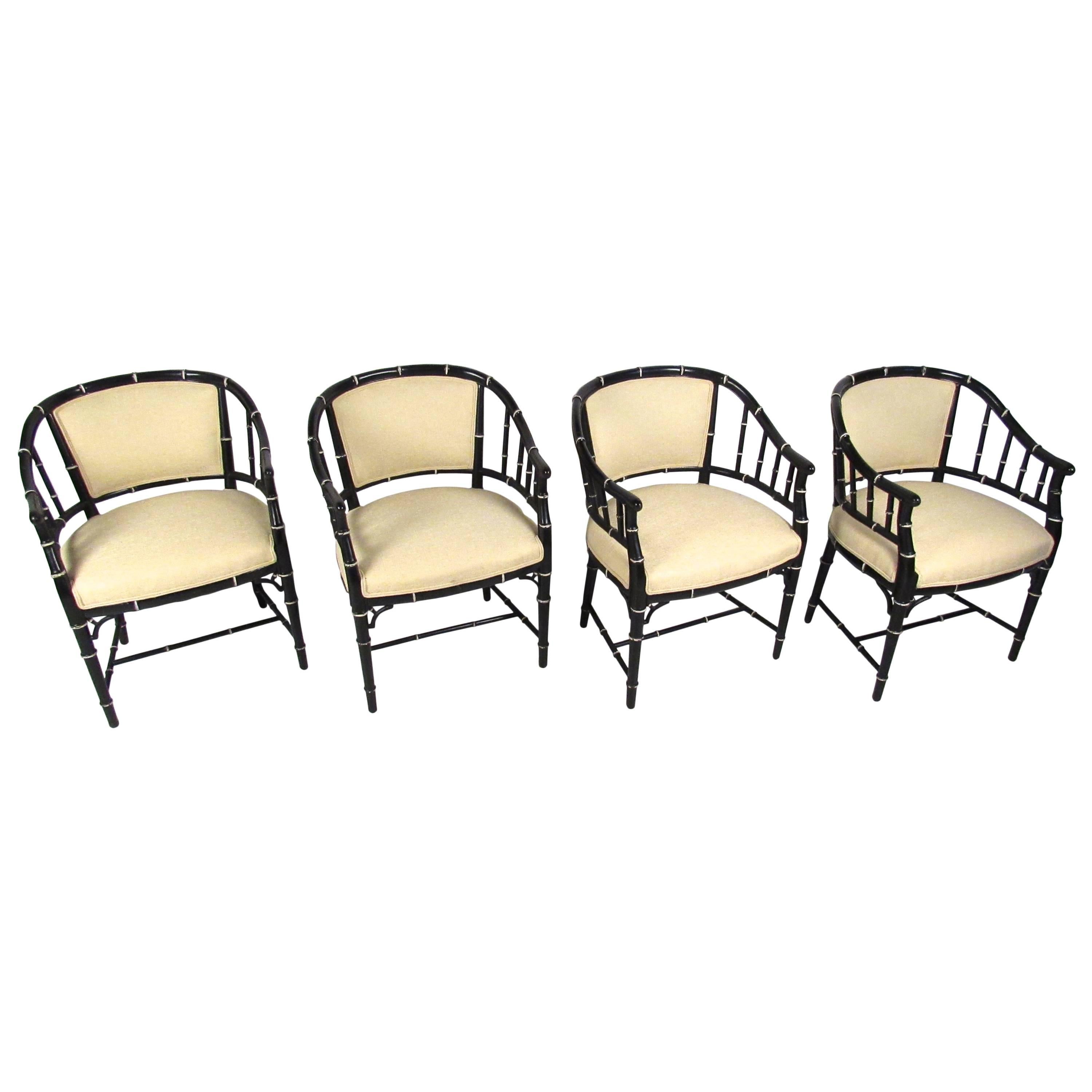 Set of Mid-Century Modern Bamboo Style Dining Chairs