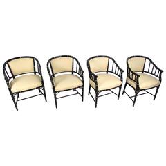 Set of Mid-Century Modern Bamboo Style Dining Chairs