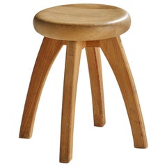 Tabouret de designer suédois, pin, Suède, années 1970