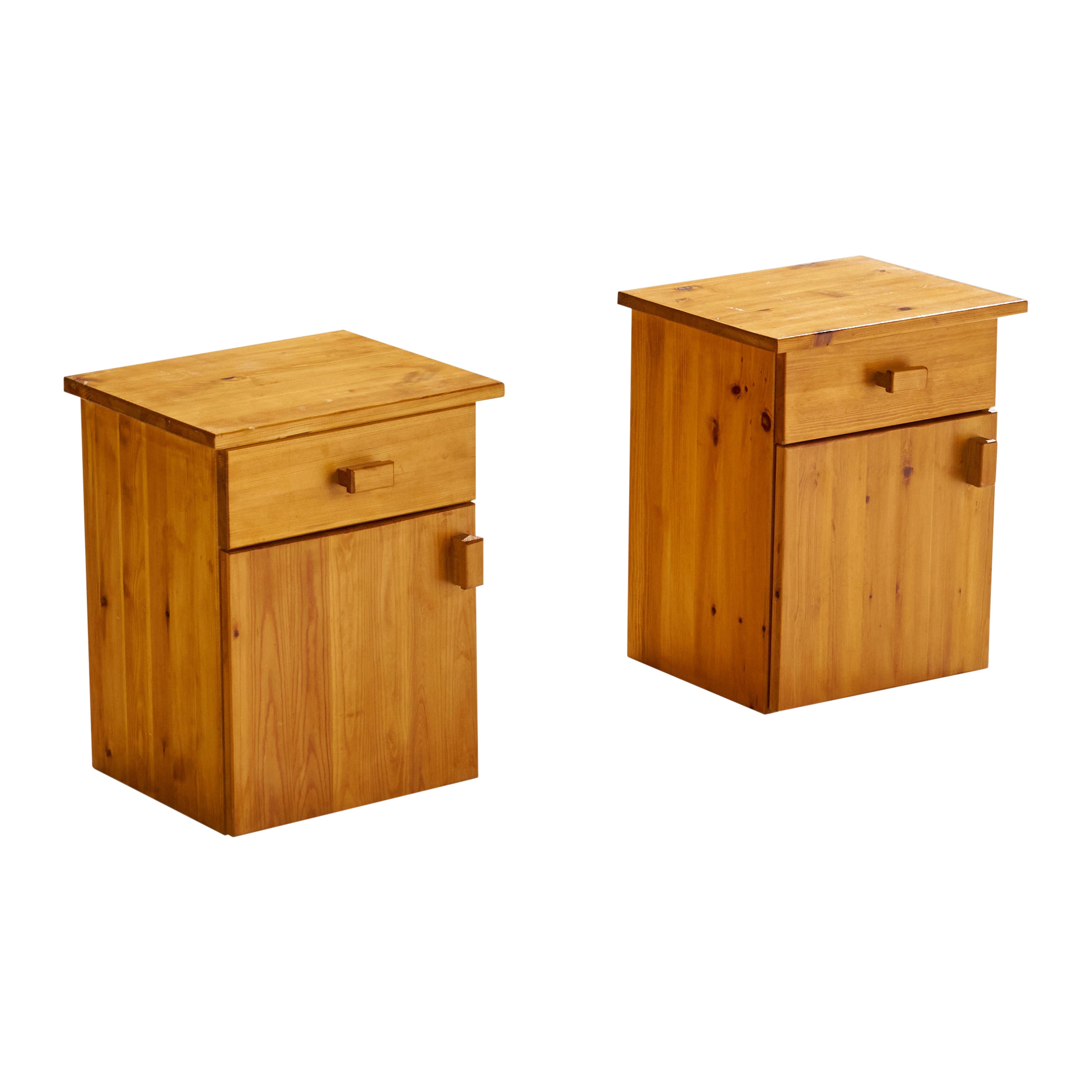 Swedish Designer, Nightstands, Pine, Sweden, 1980s For Sale