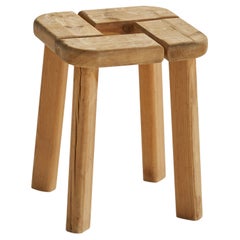 Vintage Finnsauna, Stool, Pine, Finland, 1970s