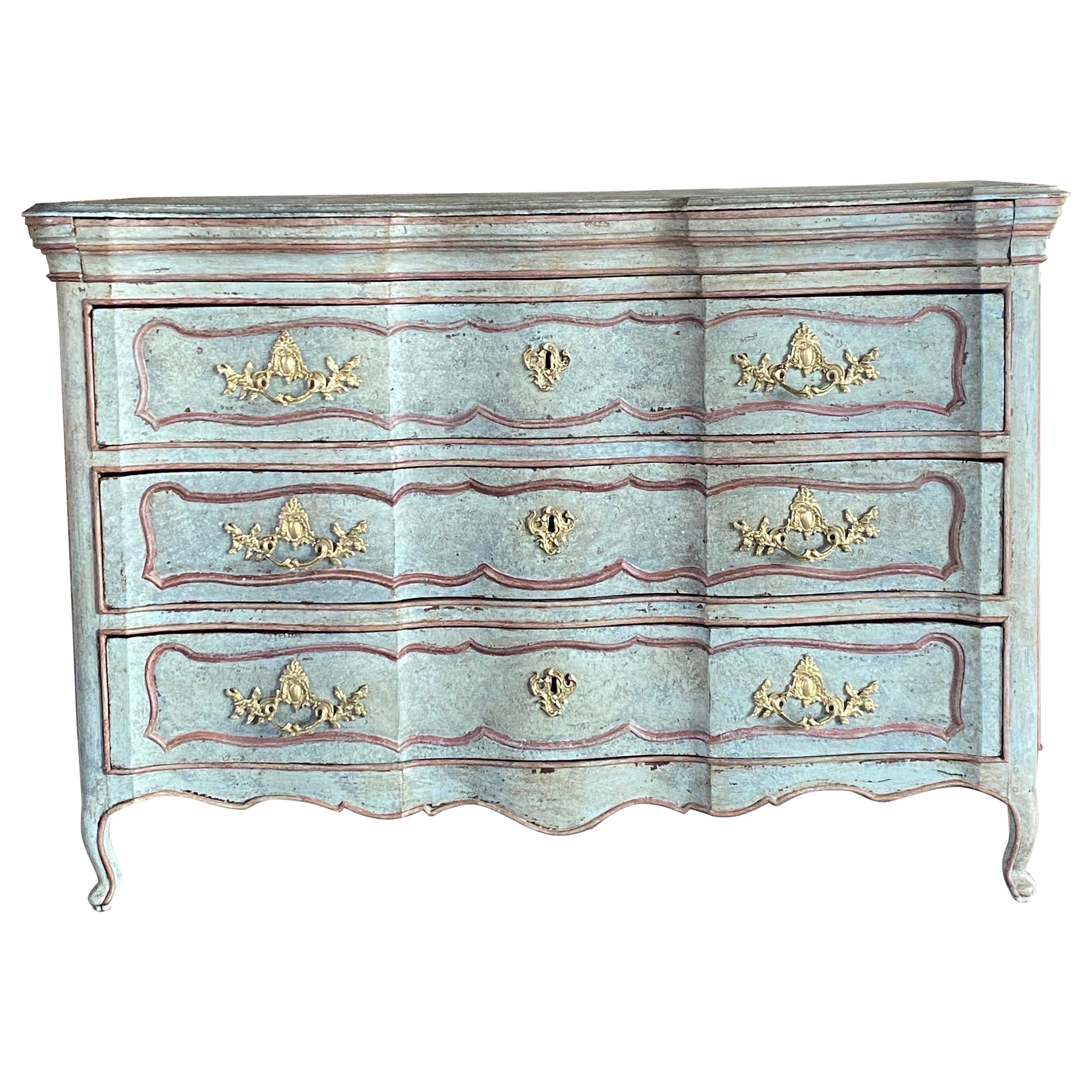 Commode Louis XV patinée courbe 
