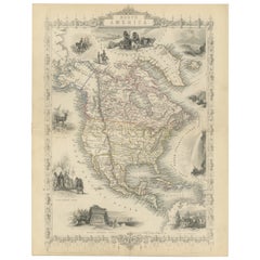 Antique Victorian Visions of the New World: A Detailed Tallis Map of North America, 1851