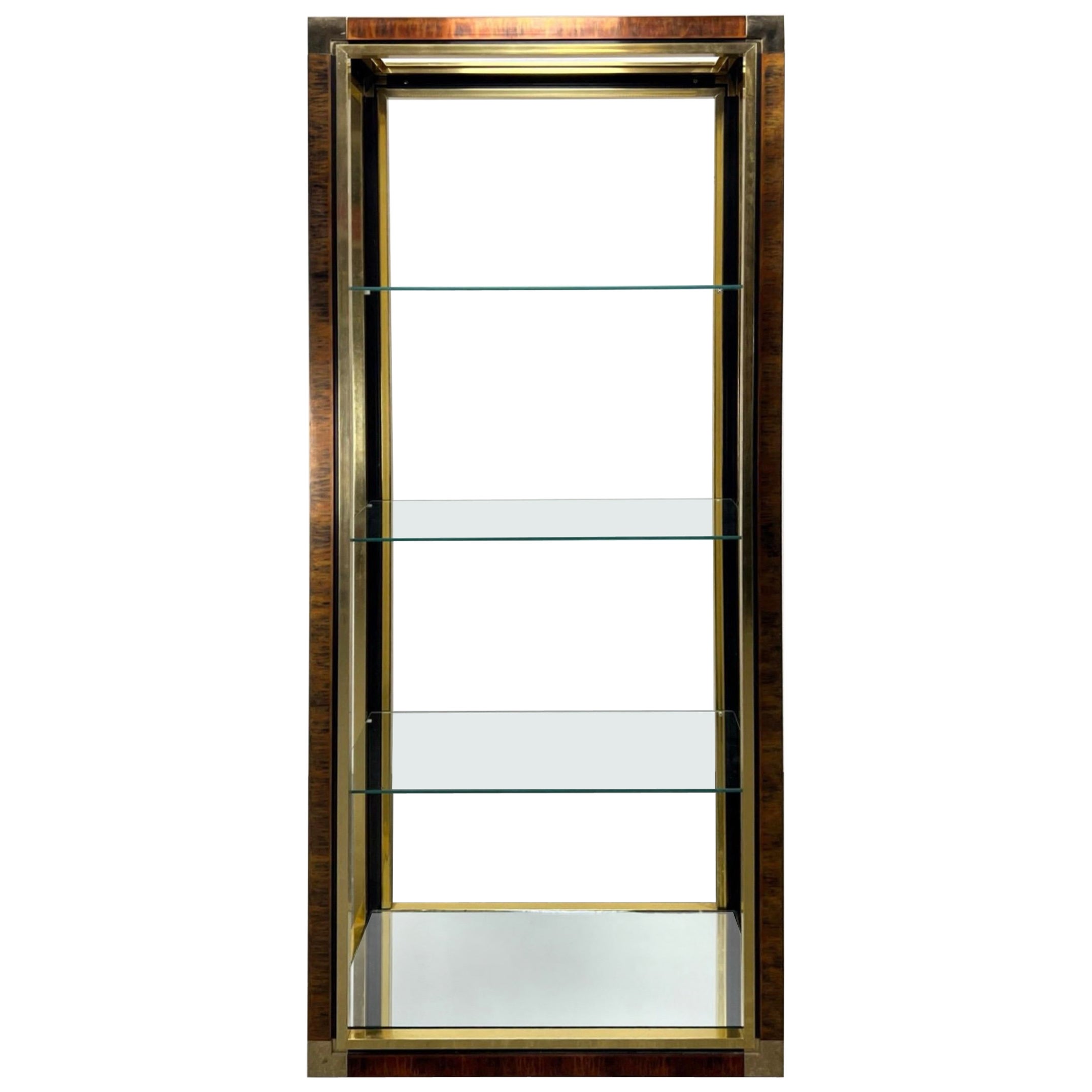 Etagere in stile Mastercraft in ottone e finitura tartaruga