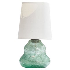 Ture Berglund, lampe de bureau, verre, laiton, tissu, Suède, années 1940