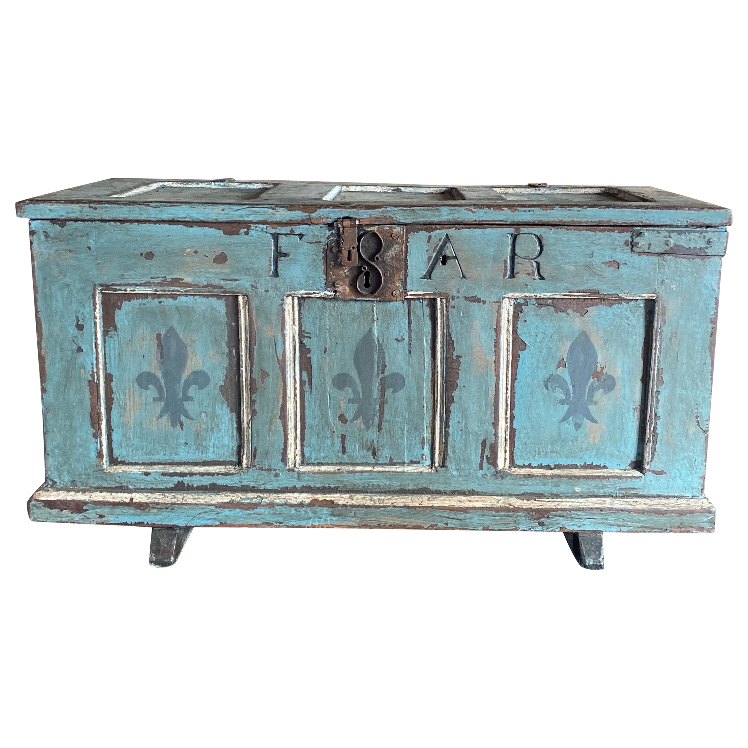 18th century wedding chest patina  For Sale