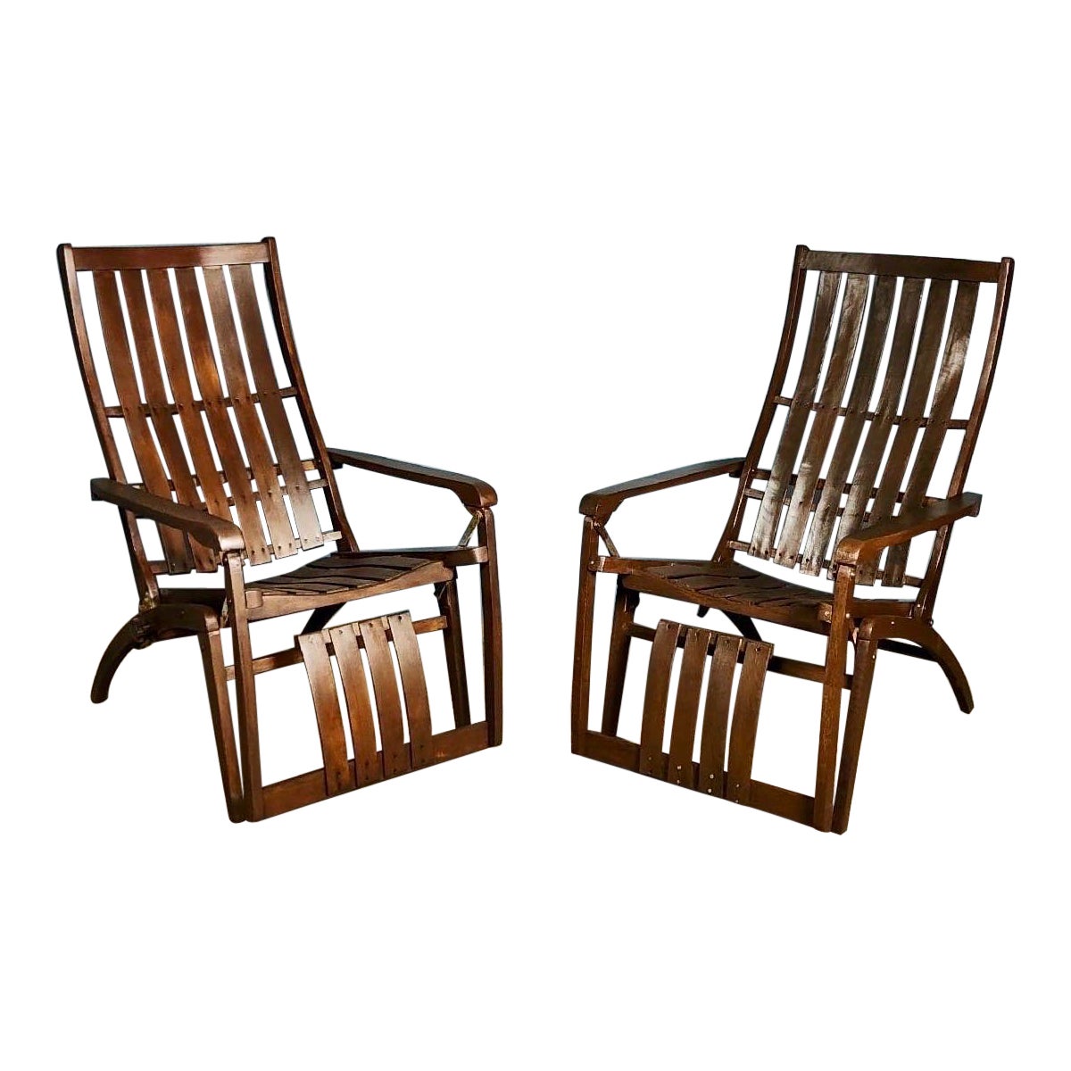 Pair Of Thonet 1951 Siesta Lounge Deck Garden Chairs Medizinal Hans Luckhardt For Sale