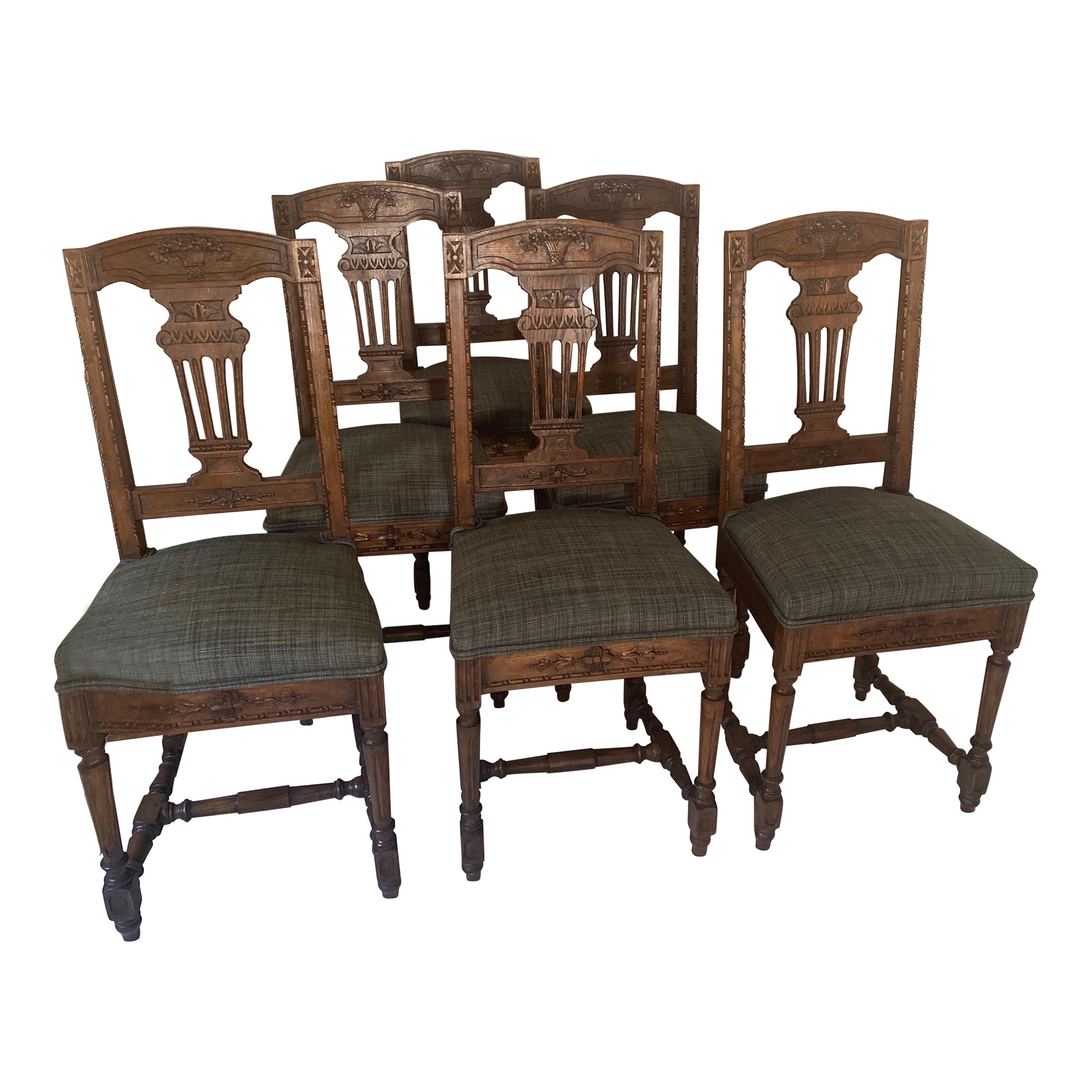 Set of 6 directoire chairs 19th century  For Sale