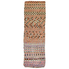 Tapis de coton marocain vintage coloré fait à la main