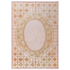 Vintage French Art Deco Handwoven Wool Carpet