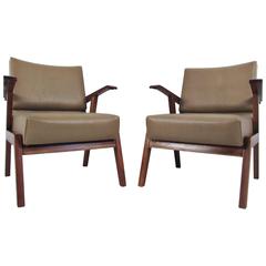 Pair Midcentury Floating Arm Italian Side Chairs 10