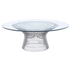 Warren Platner Nickel and Glass 42" Coffee Table for Knoll