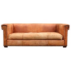 Retro Brown Leather Sofa by Ralph Lauren for Henredon Furniture Ind., Inc.