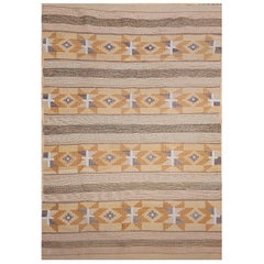 Vintage Native American Navajo Chinle Area Rug in Gold, Yellow, Ivory, Gray