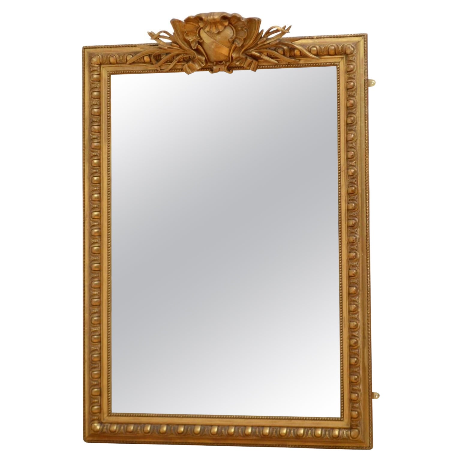 Antique Gilded Wall Mirror H148cm For Sale