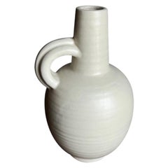 Vintage Anna-Lisa Thomson White Ceramic Jug Vase for Upsala Ekeby, 1930s