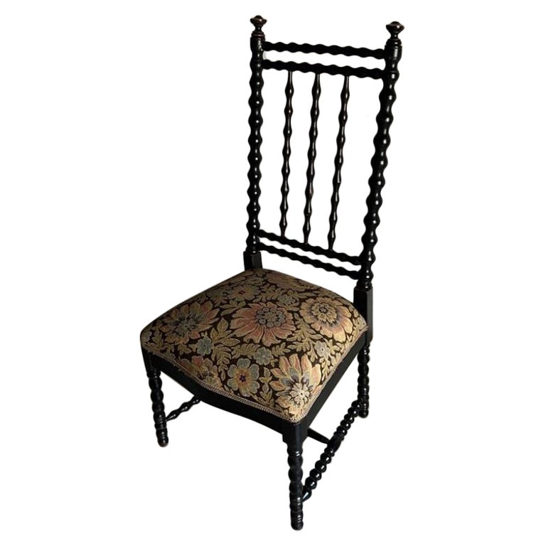 Ebonized Oak Bobbin Chair France, 1850s For Sale