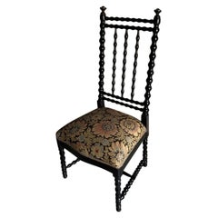 Silla de Bolillos de Roble Ebonizado Francia, Década de 1850