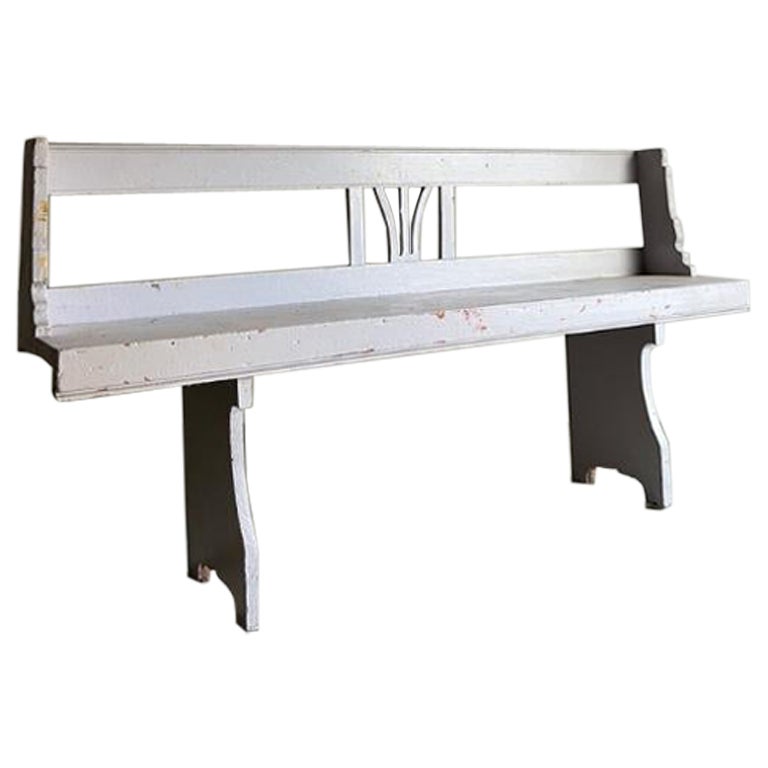 Rustic Painted Bench, France 1920s For Sale