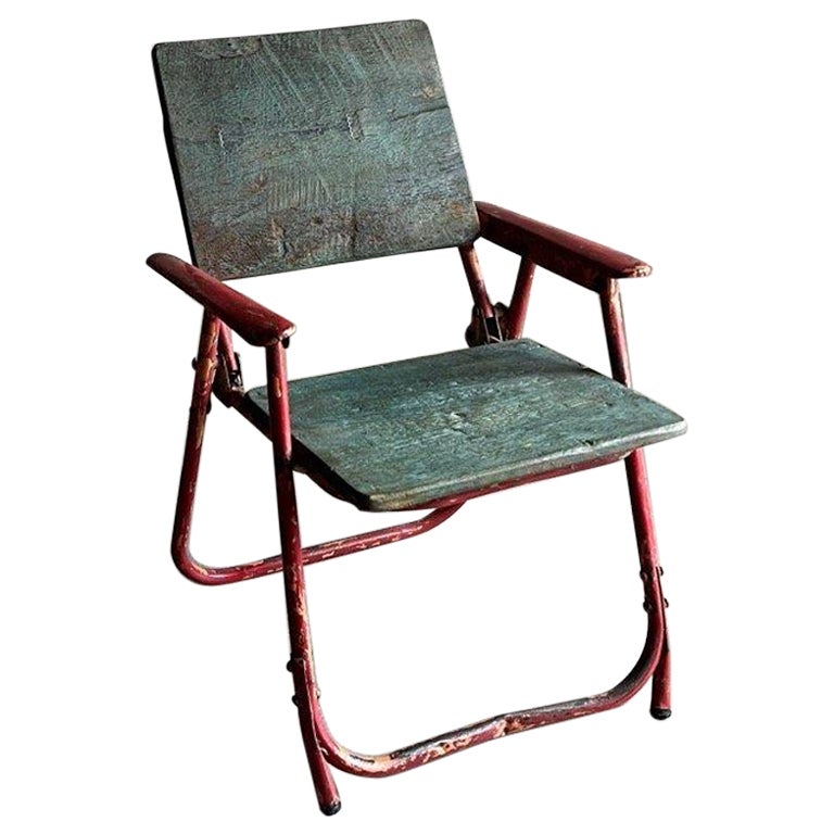Industrial Folding Kids Chair, 1930s For Sale